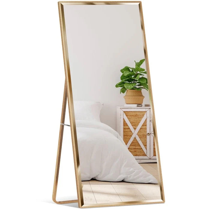 Gold Large Full Length Leaning Wall or Hanging Mirror | Shop Simon