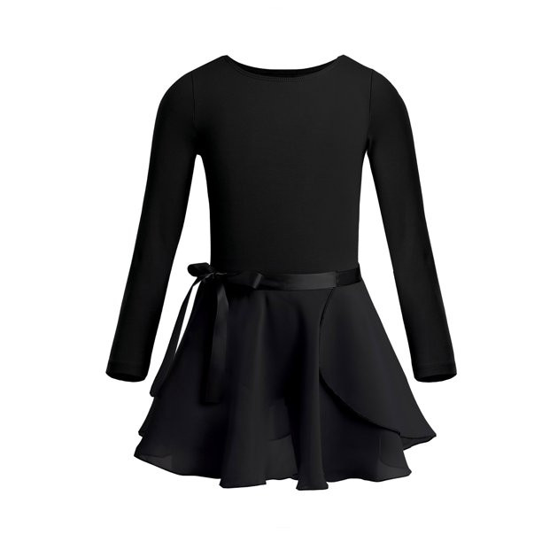 iEFiEL Girls Long Sleeves Ballet Dance Gymnastics Leotard with Chiffon Tied Skirt Outfit Set - Wa... | Walmart (US)