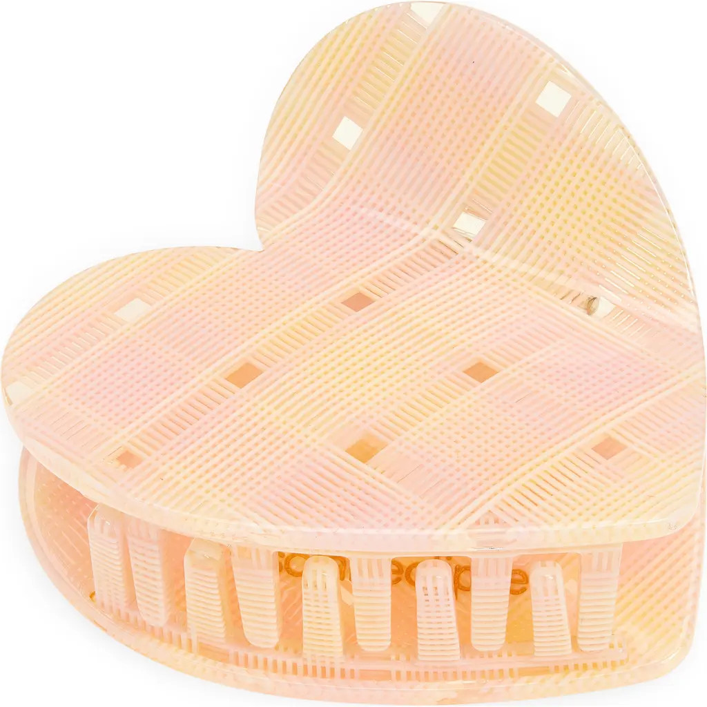 Solar Eclipse Hand Painted Plaid Heart Claw Clip in Pink at Nordstrom | Nordstrom