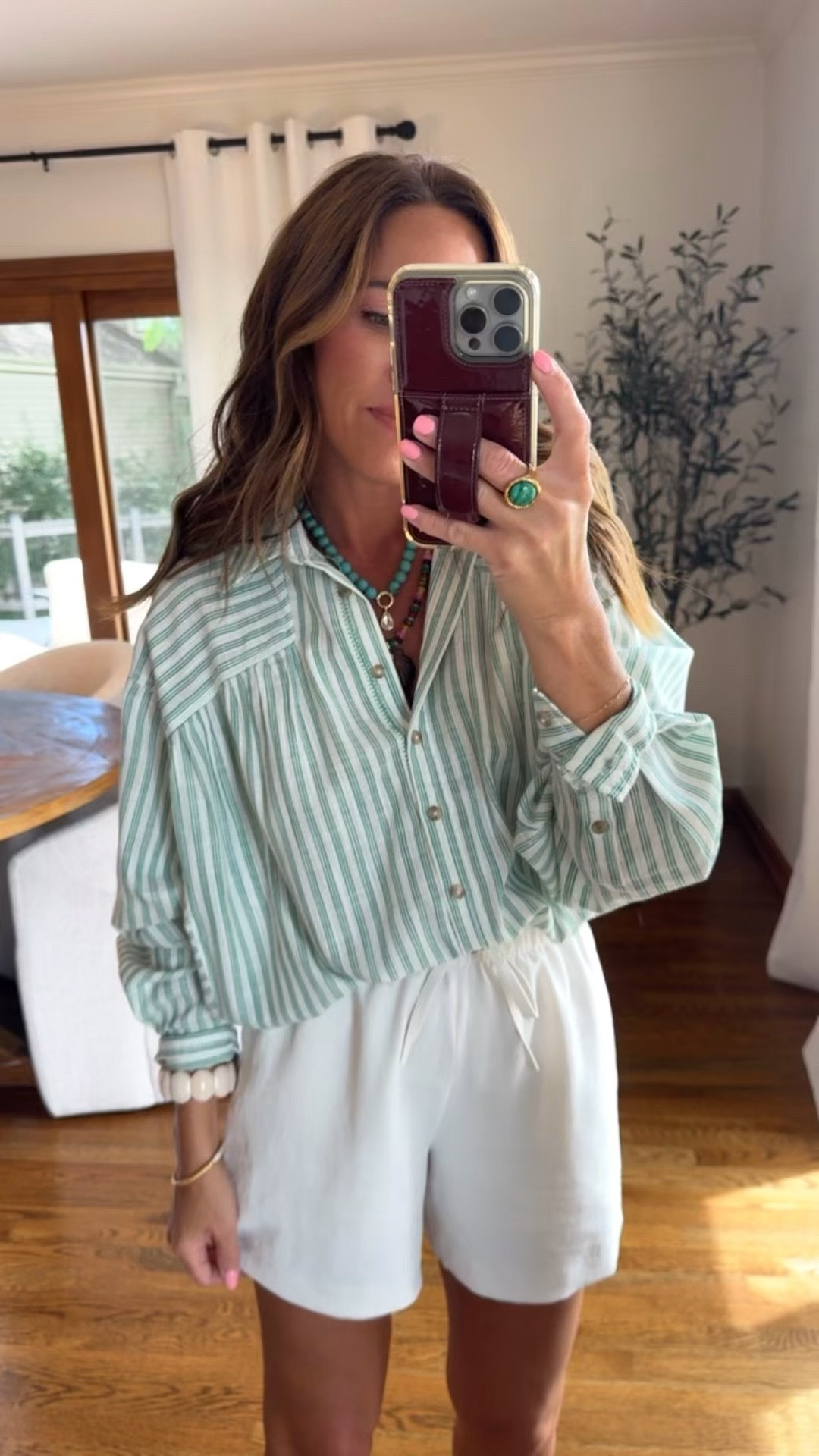 Everyday elevated casual. 
XS blouse. 
S shorts.

#LTKootd #LTKSeasonal #LTKmomlife