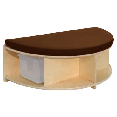 Read-A-Round Half Moon Bench with Brown Cushion and Trays | Wayfair North America