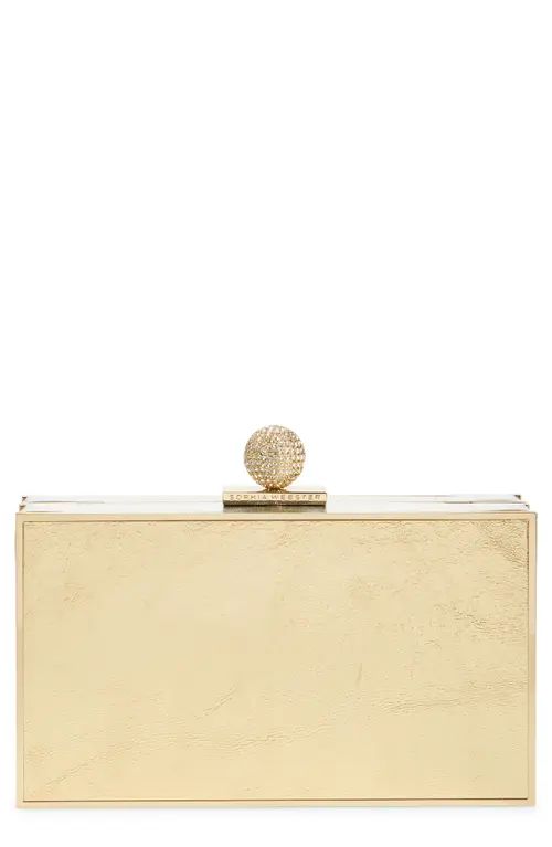SOPHIA WEBSTER Clara Leather Box Clutch in Gold & Silver at Nordstrom | Nordstrom