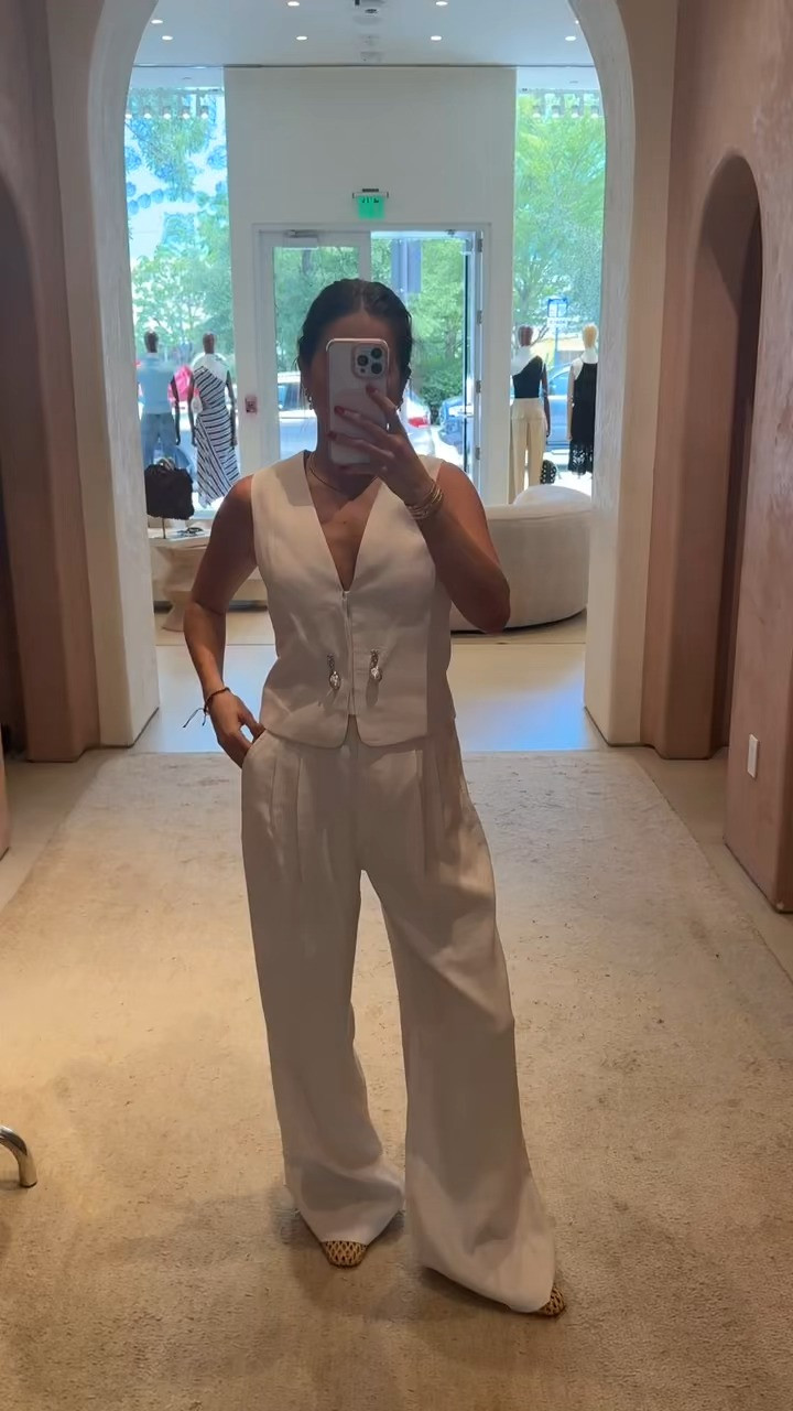 Such a cool & chic look! ✨ You can pair this linen pearl vest with either pants or shorts. 

 #LTKStyleTip