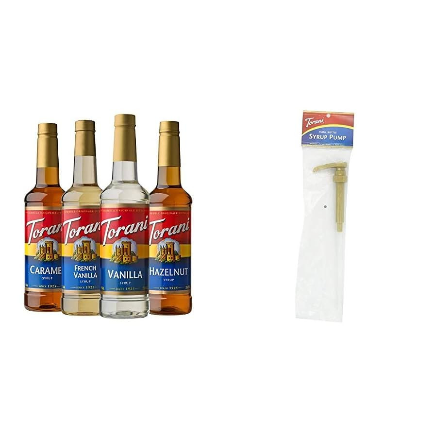 Torani Variety Pack Caramel, French Vanilla, Vanilla & Hazelnut Syrups (4 x 25.4 oz) + Torani Syr... | Amazon (US)