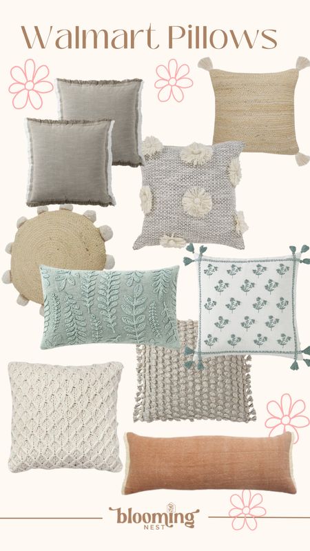 Walmart pillows I’m loving!! The round pillow is a must! So cute and looks good everywhere. 
#walmart 
#thebloomingnest 

#LTKhome #LTKSeasonal #LTKstyletip