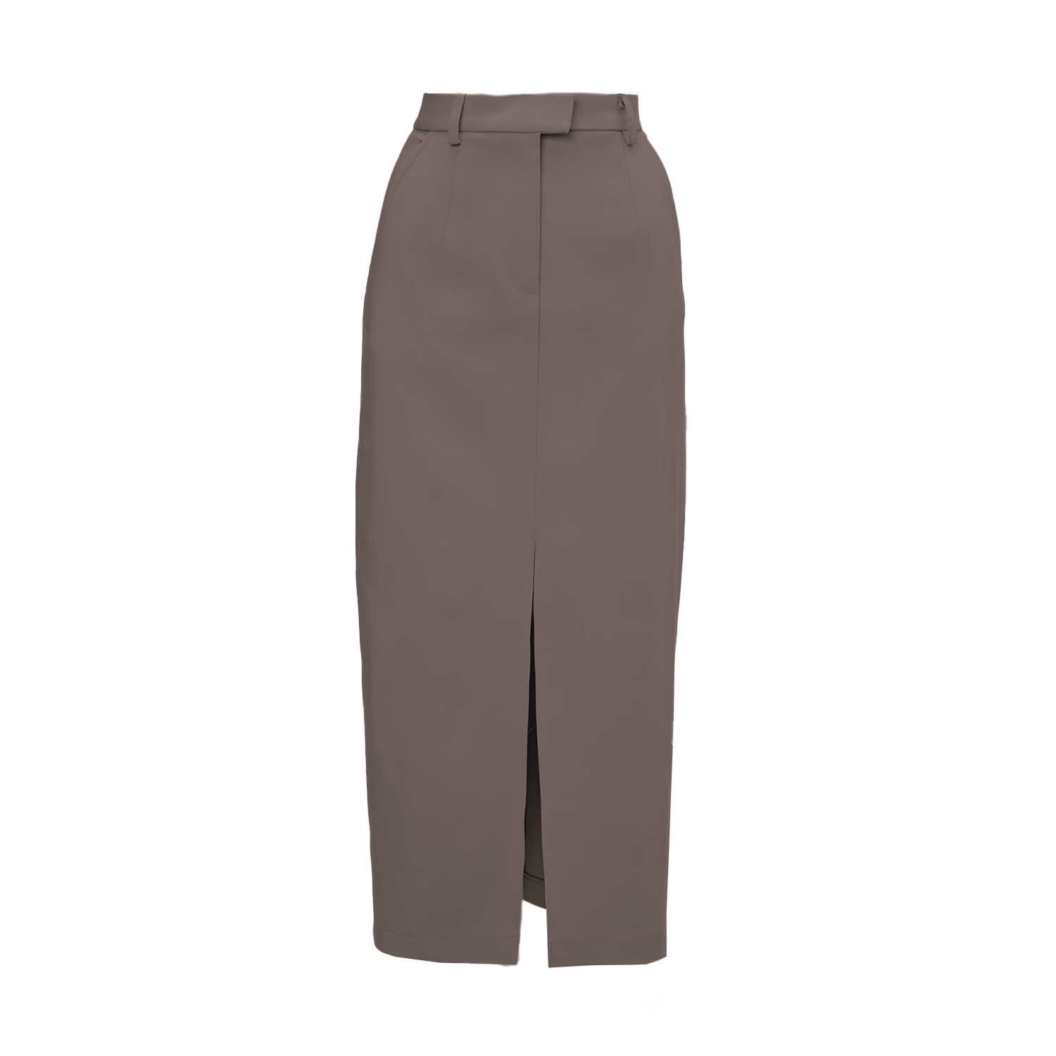 Dark Grey Straight-Cut Skirt With Slits | Wolf & Badger (US)
