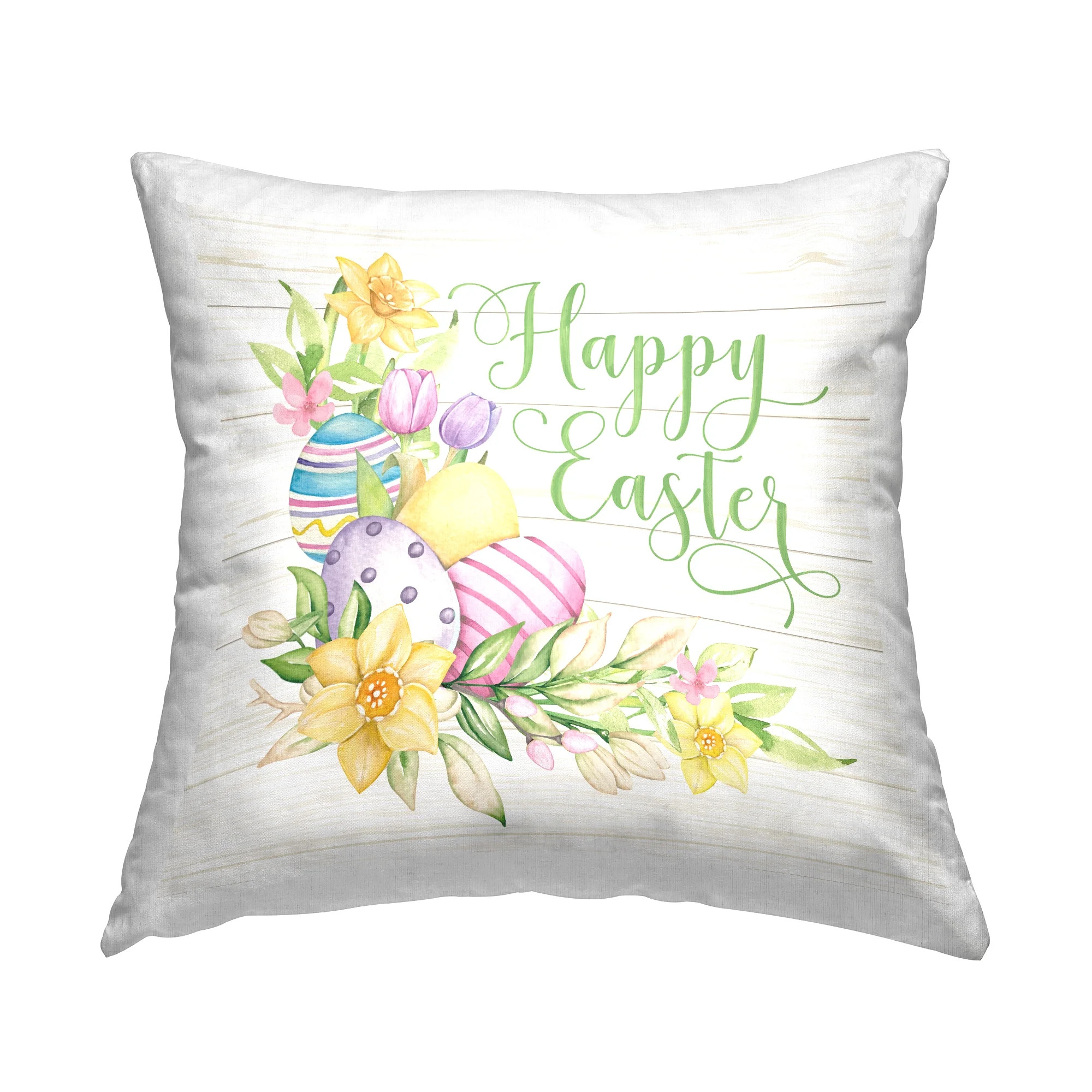 Stupell Industries Happy Easter Pastel Eggs Square Decorative Printed Throw Pillow, 18 x 18 | Walmart (US)