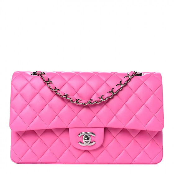 CHANEL Lambskin Quilted Medium Double Flap Neon Pink | FASHIONPHILE | Fashionphile