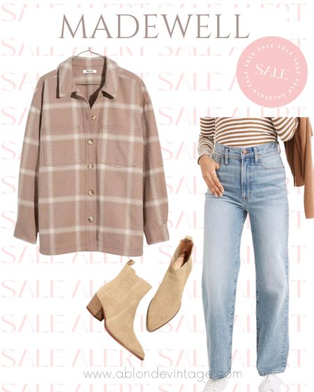 Madewell denim is on sale during the #ltksale! Grab it now and pair it with these adorable booties and plaid shacket!

#LTKSale #LTKsalealert #LTKunder100