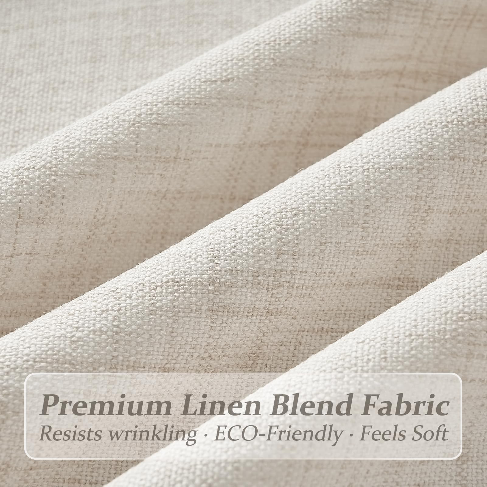 Pinch Pleated Linen 50 Inch Wide Curtains 96 Inches Long for Living Room, Memory Trained Pleat Bo... | Amazon (US)