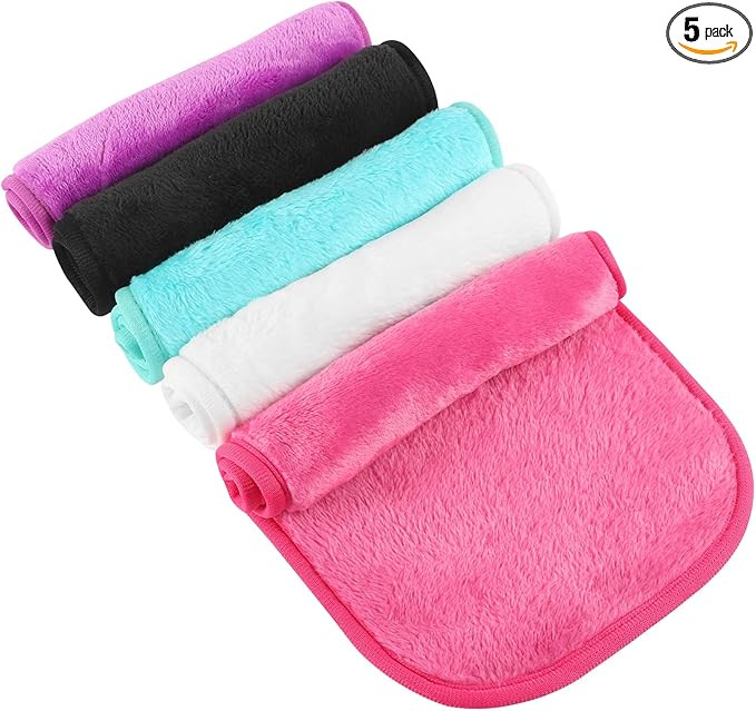 5 Pack Make Up Remover Cloth, 15.75 * 7.87in Flannel Face Cloth Face Wipes for Sensitive Skin Mak... | Amazon (UK)