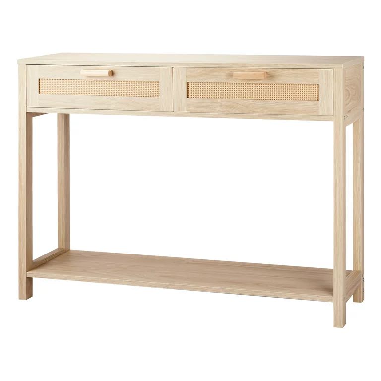 CREATIVELAND Console Table with 2 Rattan Drawer, Storage Table for Living Room, Bedroom, Entryway... | Walmart (US)