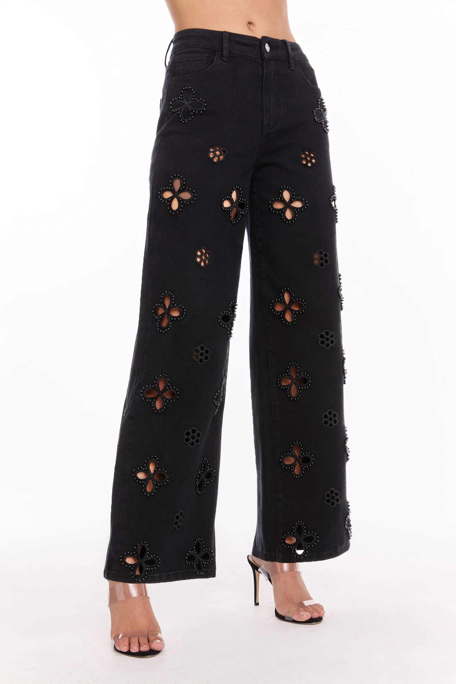 Kaia Pearl High Rise Jean - Black | The Noli Shop