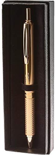 Pentel EnerGel Alloy Retractable Liquid Gel Pen, Gold Barrel, Black Ink, in gift box with info band  | Amazon (US)