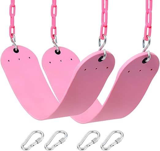 2 Pack Pink Swings Seats Heavy Duty 66 Inches Chain Plastic Coated - Playground Swing Set Accesso... | Amazon (US)