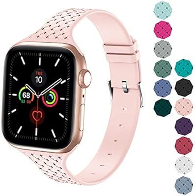 Bagoplus Compatible with Apple Watch Band 40mm 38mm, Woven Slim Sport Silicone Bands 38mm 40mm Wo... | Amazon (US)
