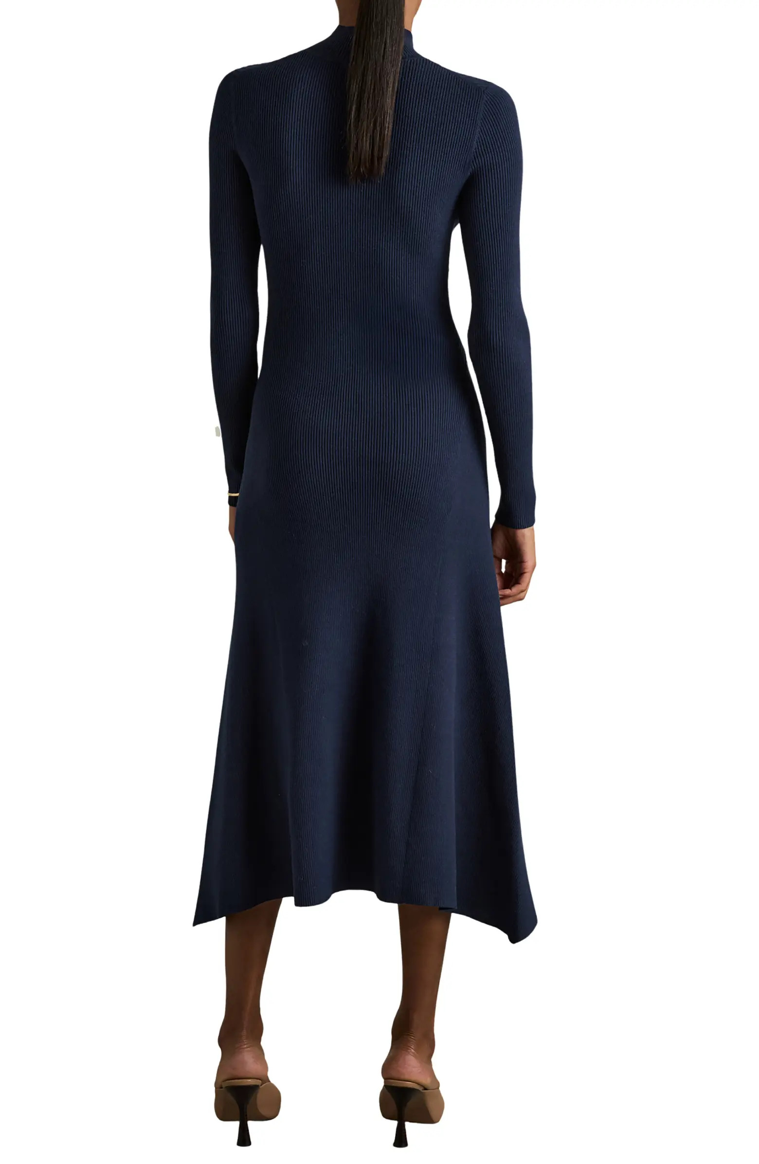 Reiss Hannah Long Sleeve Rib Sweater Dress | Nordstrom | Nordstrom