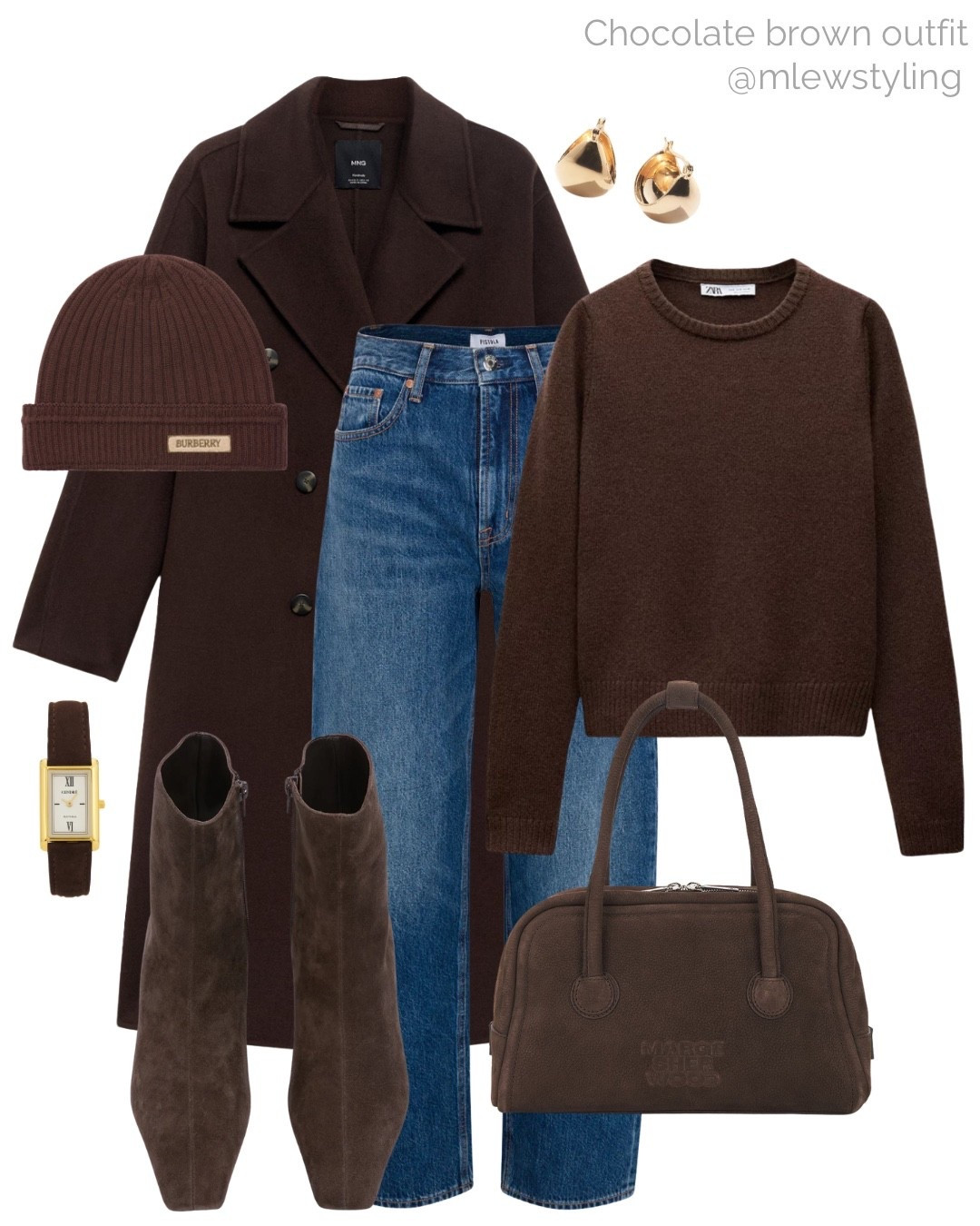 Chocolate brown outfit for winter 🤎🍫

Tags: autumn outfit, winter fashion, mango wool coat, espresso brown wool sweater, new in Zara, Burberry beanie, pistola denim, barrel leg jeans, suede bandbag, gold earrings, ankle boots, brown leather watch, Burberry beanie 

#LTKHoliday #LTKSeasonal #LTKWorkwear