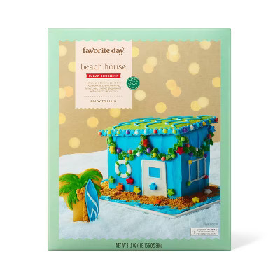 Christmas Beach House Sugar Cookie Gingerbread House Kit - 31.6oz - Favorite Day™ | Target