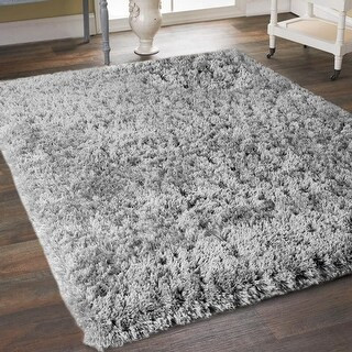 Silver Microfiber Soft Thick Plush Cozy Shaggy Shag Area Rug | Bed Bath & Beyond