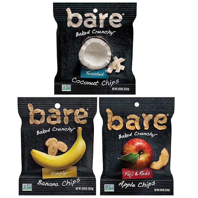 Bare Baked Crunchy Fruit Snack Pack, Gluten Free, Apples, Bananas, and Coconut Flavors, 0.53 Ounc... | Amazon (US)