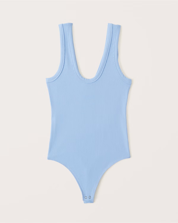 Seamless Rib Fabric Scoopneck Bodysuit | Abercrombie & Fitch (US)