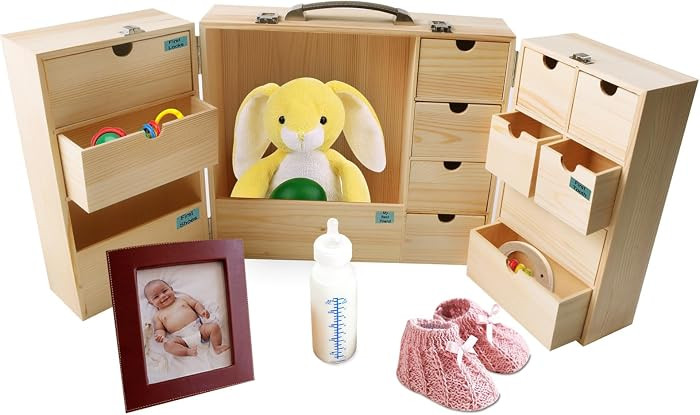 Vencer DIY Baby Keepsake Box - Handwritten Label Wood Newborn Memory Organizer for Baby Shower, H... | Amazon (US)