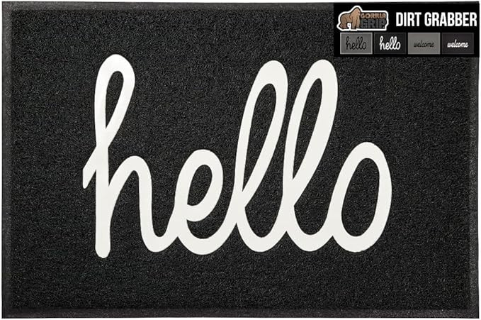 GORILLA GRIP 100% Water Resistant 47x35 All Weather Hello Door Mat, Dirt Grabber Mesh Welcome Doo... | Amazon (US)