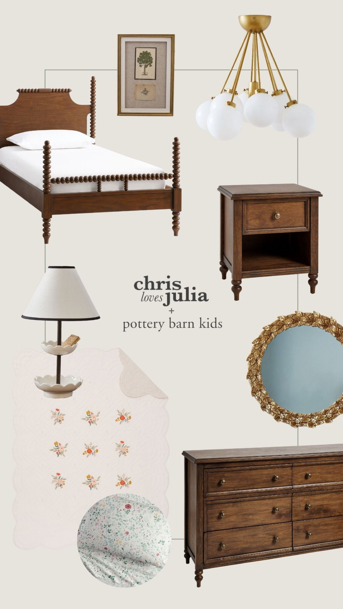 Our new Chris Loves Julia x Pottery Barn Kids line is live! The spindle bed, bubble light and scalloped bedding have my heart 🥹 

#LTKhome #LTKFind #LTKkids