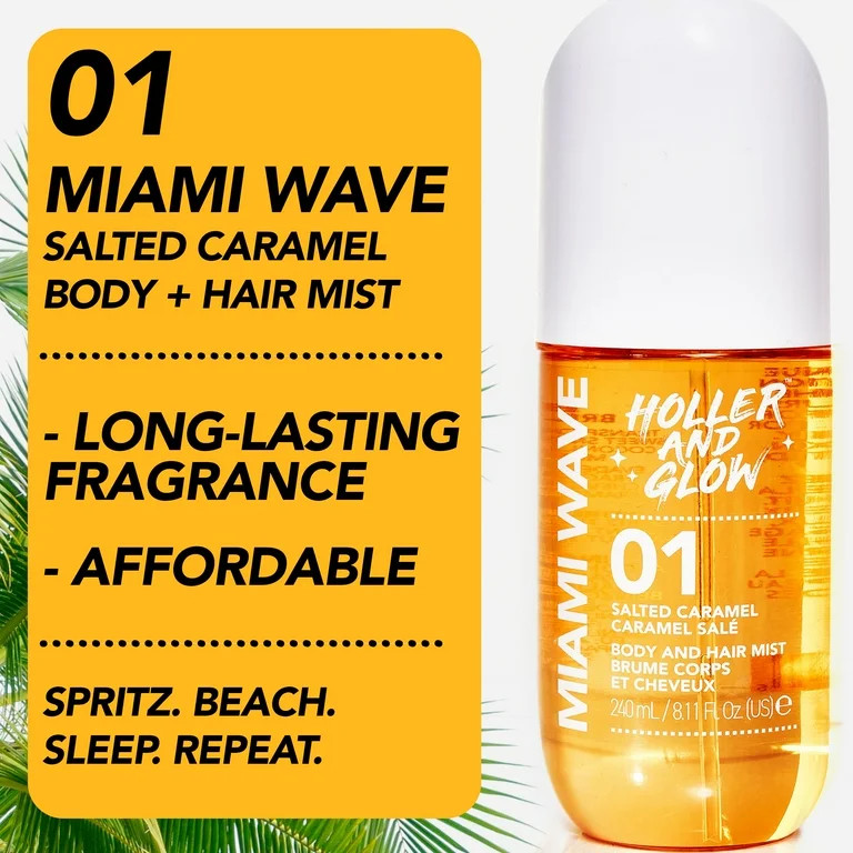Holler and Glow Limited Edition Meet Me In Miami Salted Caramel Body & Hair Mist and Body Butter ... | Walmart (US)