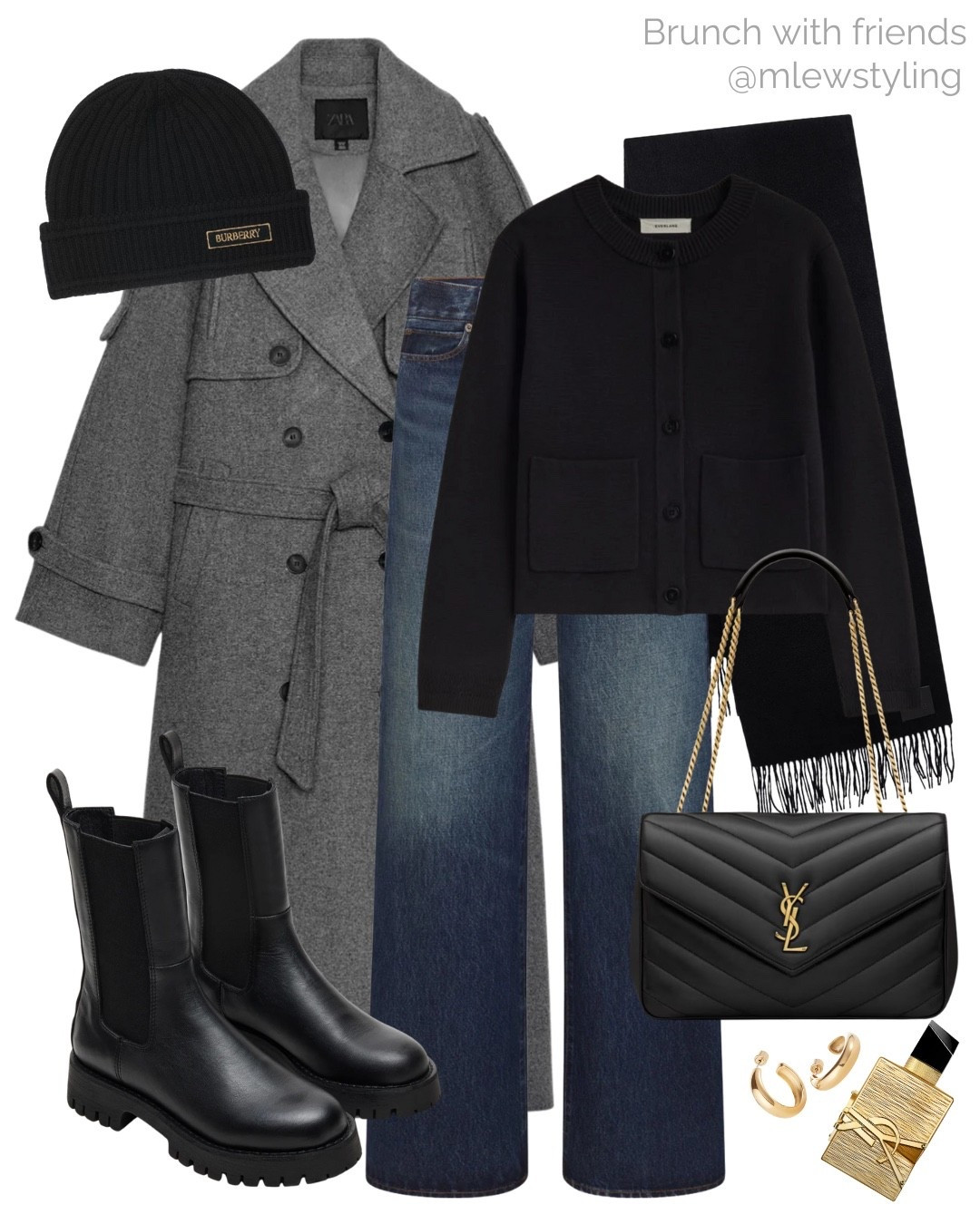 Winter outfit for brunch with friends 🖤

Tags: Zara grey tie-belt coat, frame denim jeans, black Chelsea boots, Burberry winter hat, everlane cardigan sweater, black scarf, ysl quilted bag, saint Laurent perfume, gold hoop earrings, neutral aesthetic, holiday shopping 

#LTKootd #LTKSeasonal #LTKHoliday