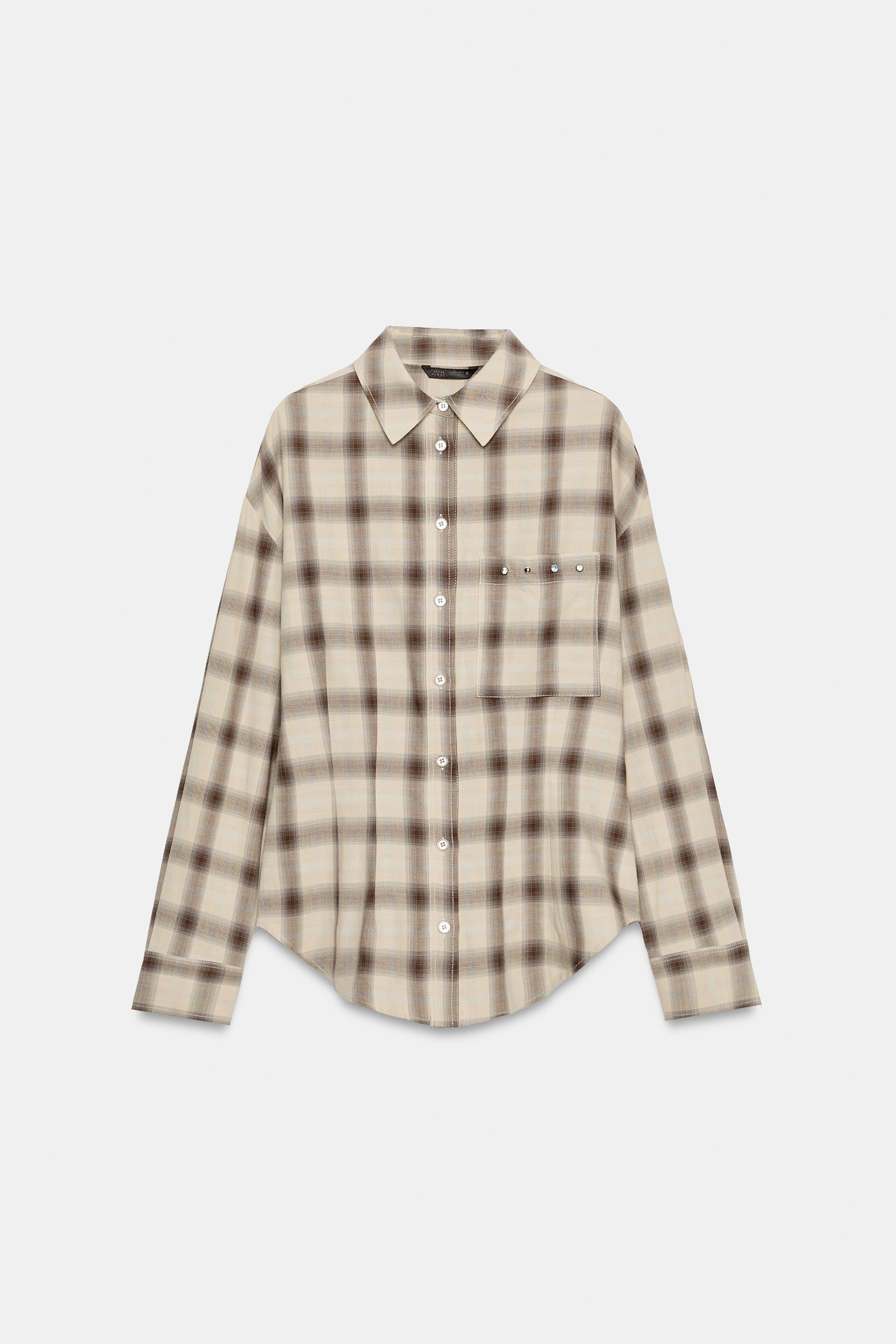 CHECKS SHIRT WITH STUDS | Zara UK