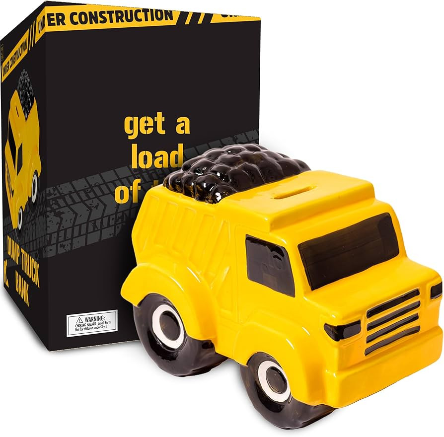 Hapinest Ceramic Construction Dump Truck Piggy Bank for Boys | Amazon (US)