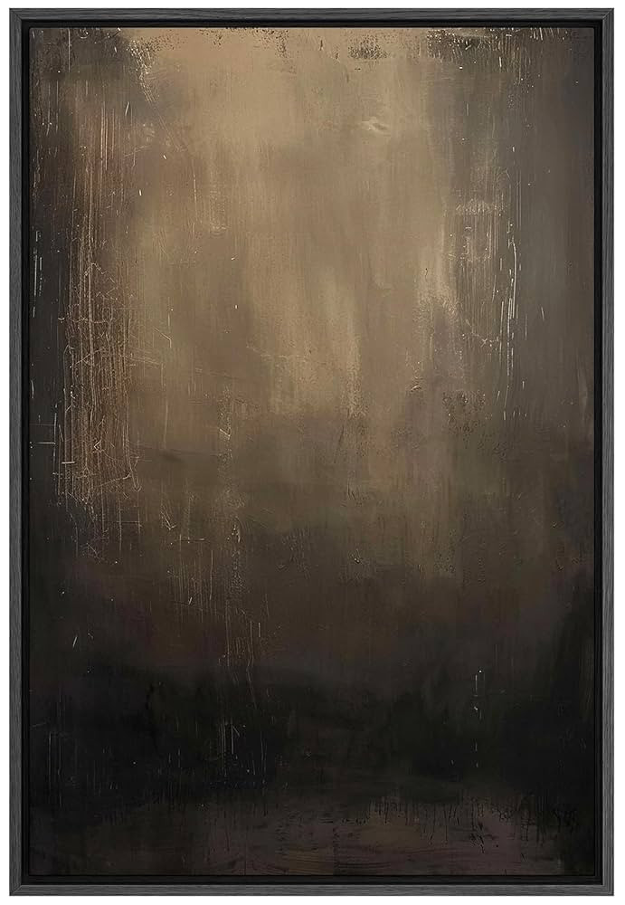 SIGNFORD Framed Canvas Print Wall Art Dark Abstract Moody Minimalist Illustrations Modern Art Dec... | Amazon (US)