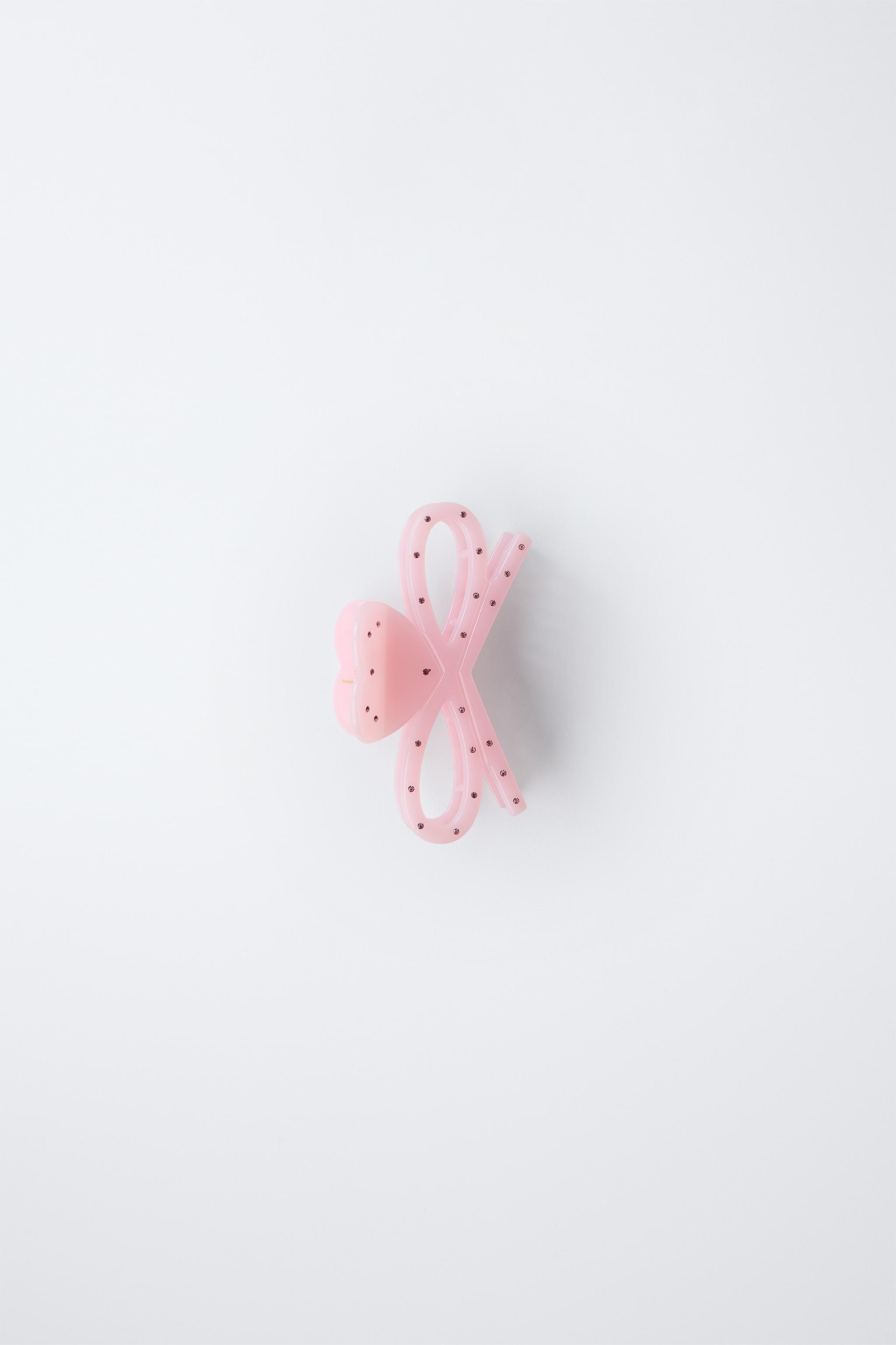 RHINESTONE BOW AND HEART HAIR CLIP | Zara US