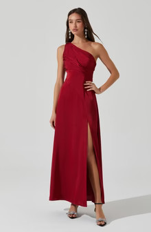 Atoila One Shoulder Satin Maxi Dress | ASTR The Label (US)
