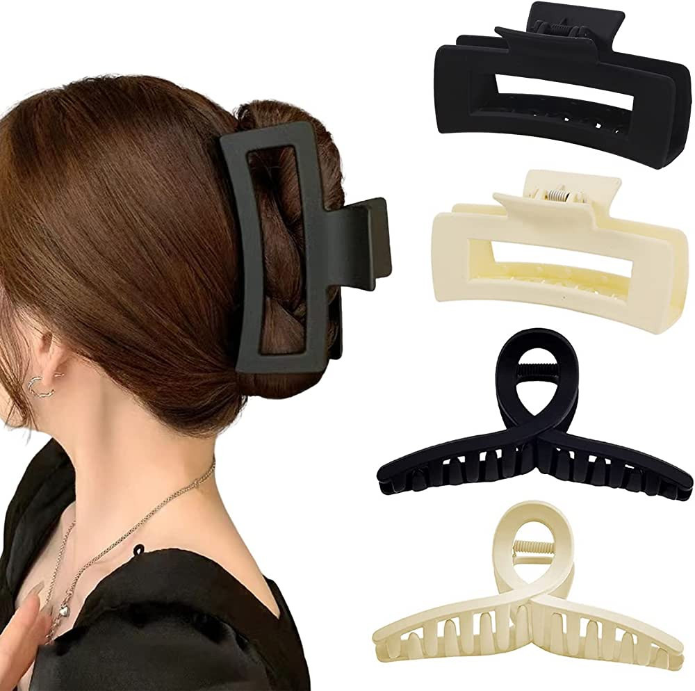 Large Hair Claw Clips for Thick & Thin Hair, 4.3" Strong Hold Matte Claw Hair Clips for Women & G... | Amazon (US)