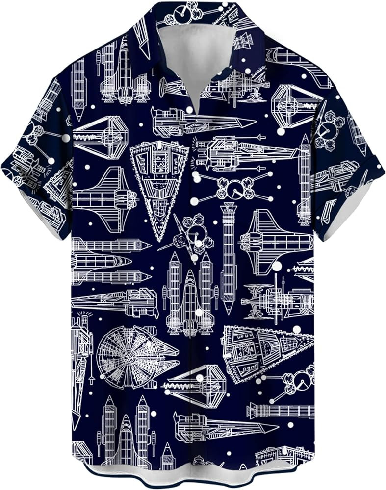 Mens Funky Hawaiian Bowling Shirts Holiday Theme Shirt Button Down Shirts Big and Tall | Amazon (US)