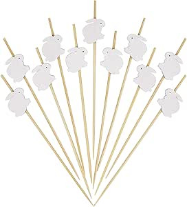 White Rabbit Cocktail Picks 4.7 Inch Long Bamboo Fancy Toothpicks for Appetizers Drinks Fruits Ea... | Amazon (US)