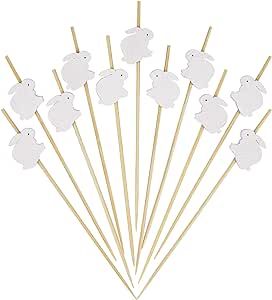 White Rabbit Cocktail Picks 4.7 Inch Long Bamboo Fancy Toothpicks for Appetizers Drinks Fruits Ea... | Amazon (US)