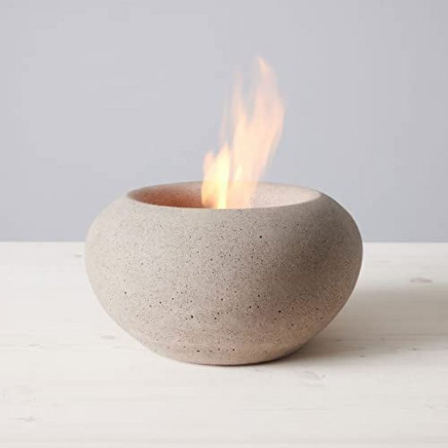 Stone Fire Bowl Table Top | Portable Concrete Fire for Indoor and Outdoor | 1 Gel Can | Burning a... | Walmart (US)
