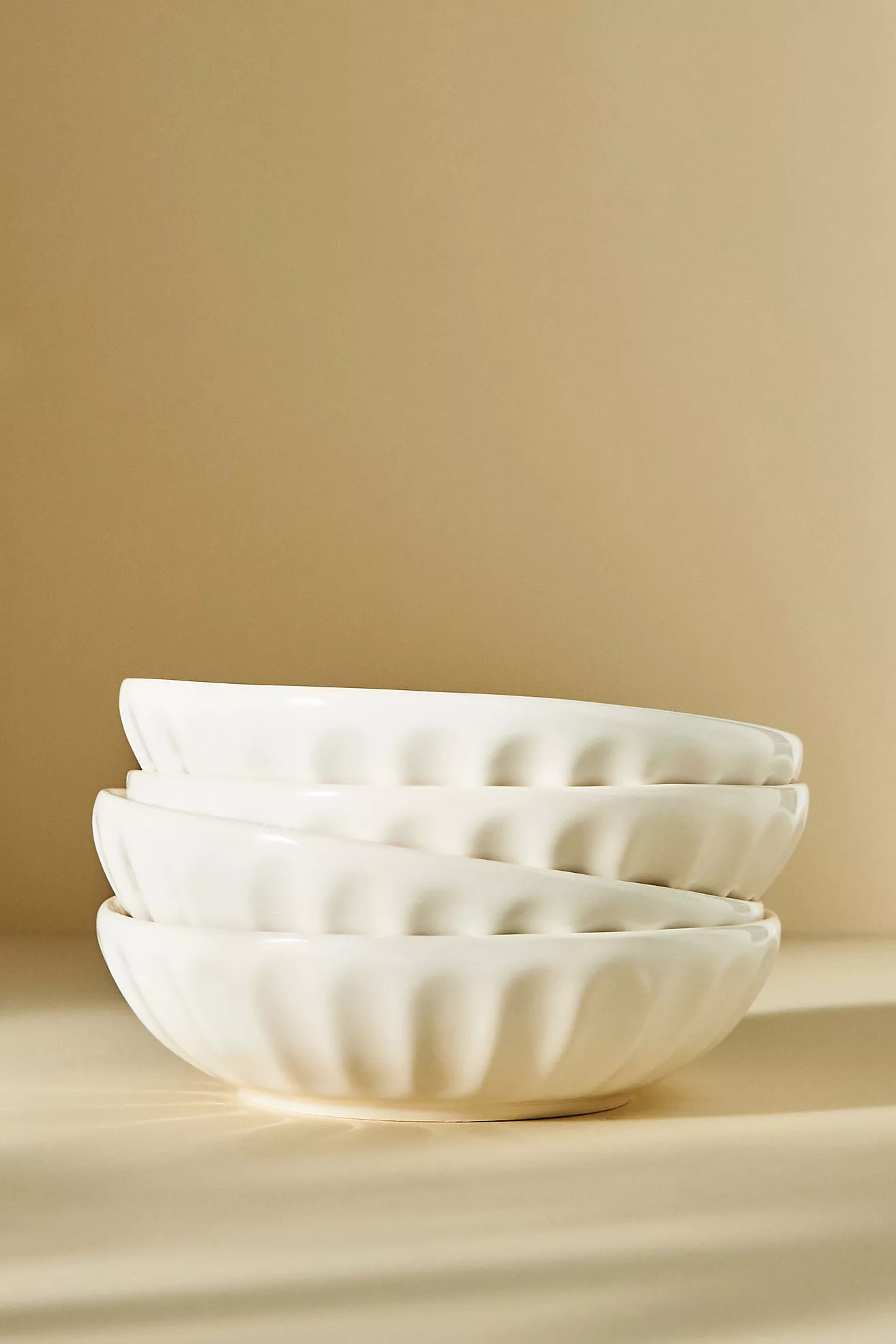 Shiny Latte Pasta Bowls, Set of 4 | Anthropologie (US)