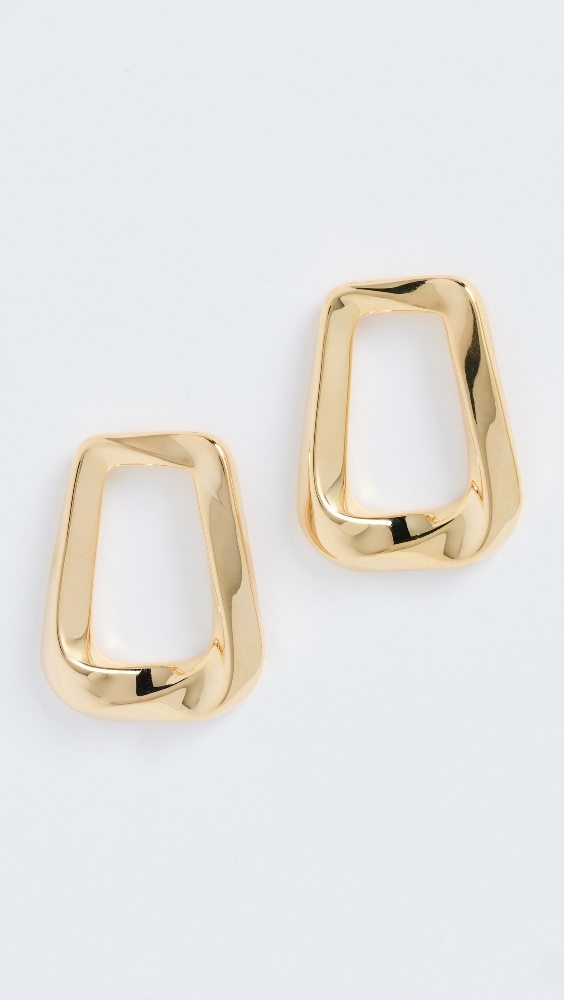 Solid Open Curved Rectangular Stud Earrings | Shopbop
