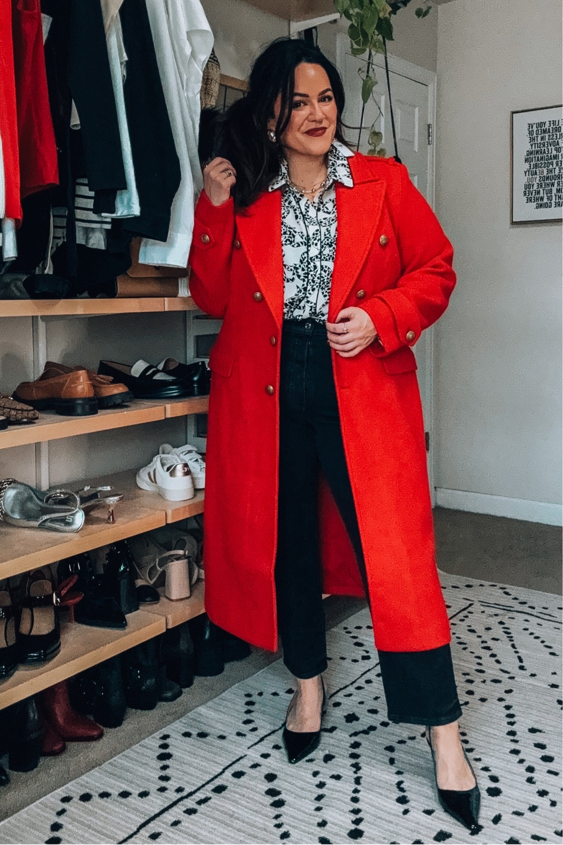 Midsize express holiday outfit 50% off 
Wearing a xl in the red coat
My fave lightweight blouses xl 
Jeans are a size 14 


#LTKCyberWeek #LTKHoliday #LTKmidsize