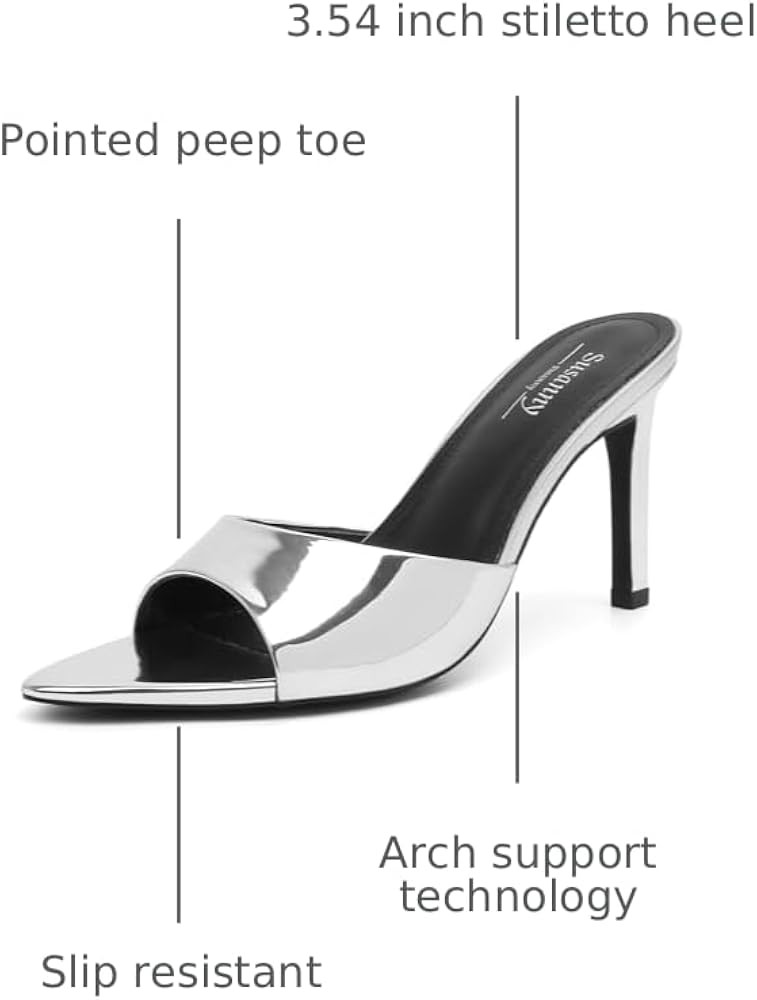 Susanny Women's Sandals Heels Mule High Heels Pointed Open Toe Sandals Sexy Slip on Heeled Summer... | Amazon (US)