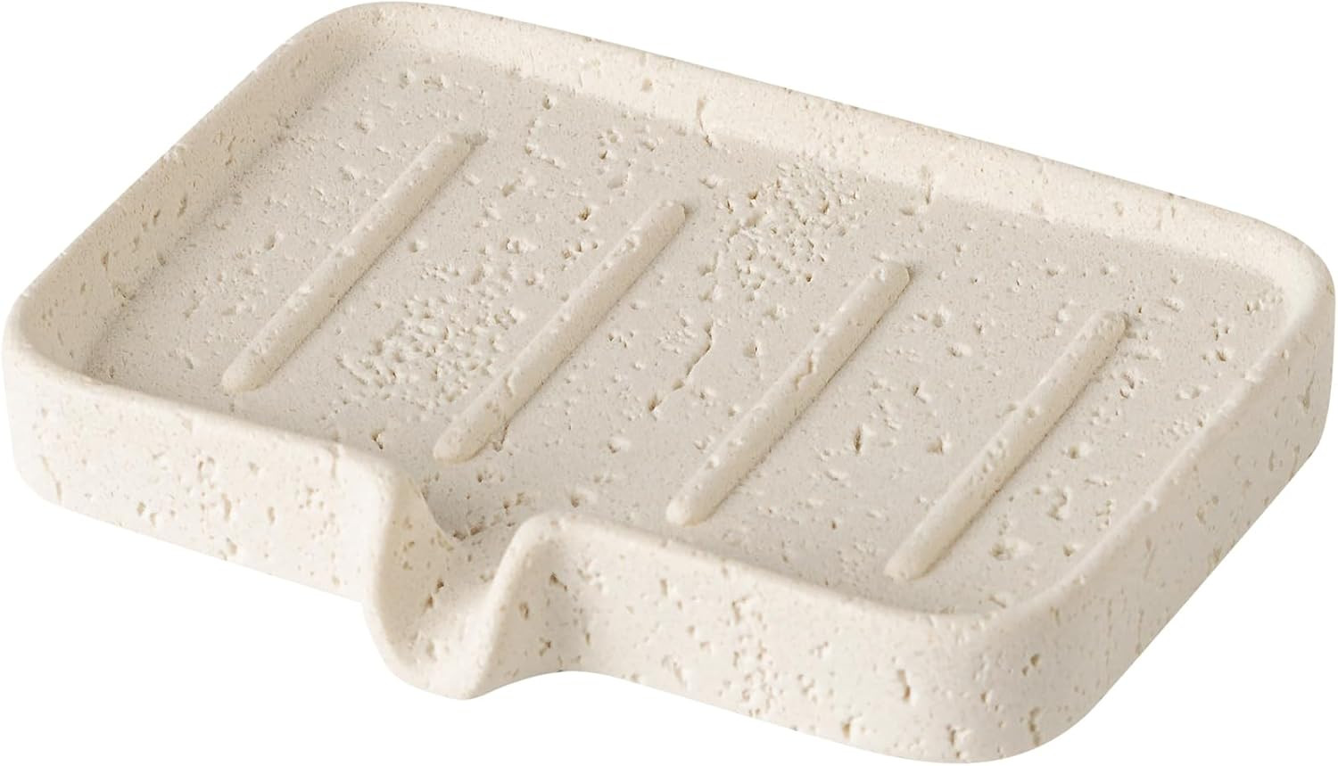 Soap Dish Self Draining Bar Soap Holder Travertine Stone Look Sponge Holders Tray for Shower Bath... | Amazon (US)