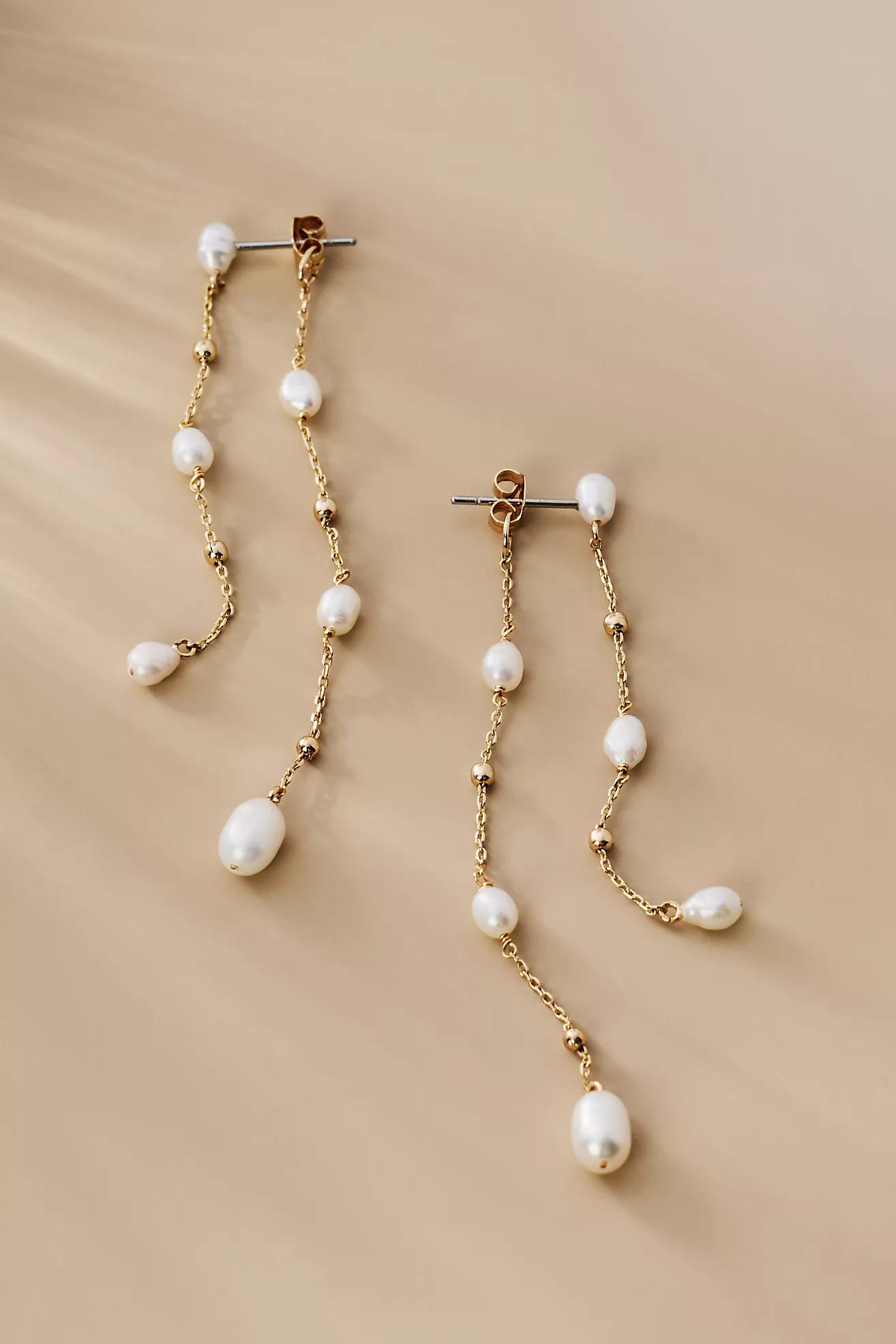 Double-Chain Pearl Dangle Earrings | Anthropologie (US)