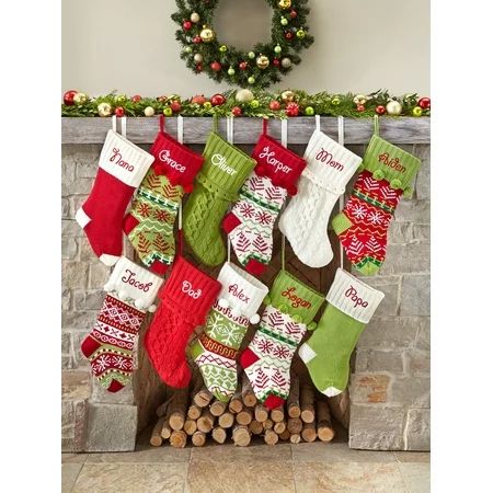 Personalized Snowflake Knit Christmas Stocking, Available in 11 Designs | Walmart (US)