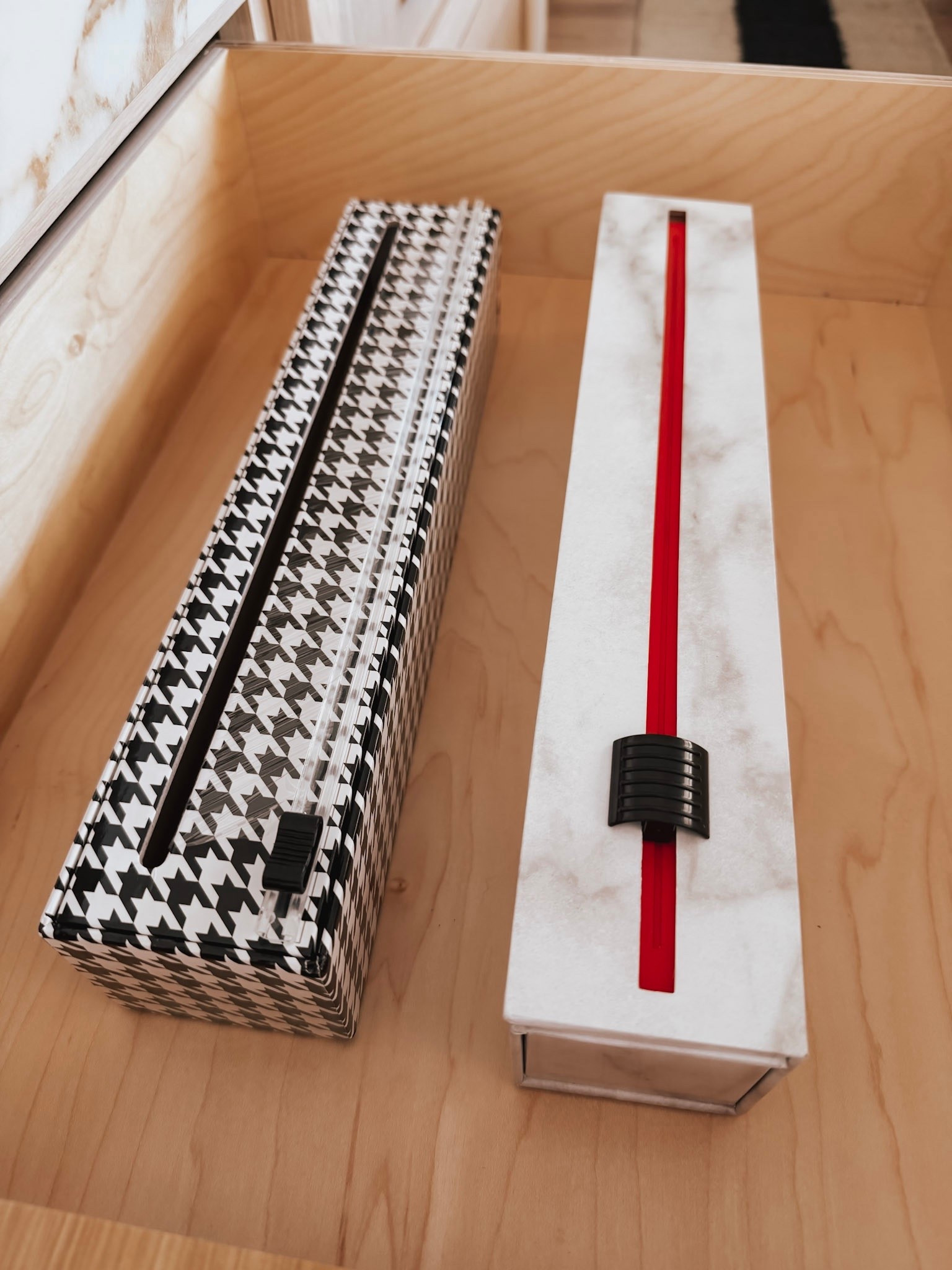 I use  these pretty foil and saran wrap holders with clean cutters all the time! They actually work and take up barely any drawer space. Small upgrade, big satisfaction.

#LTKHome