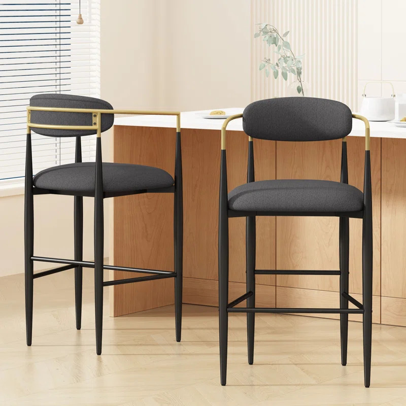 Amen Upholstered Bar Stools (Set of 2) | Wayfair Professional
